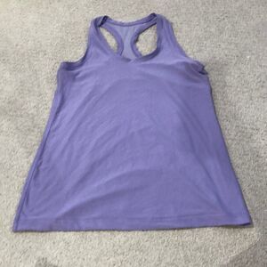 Purple workout tank mesh back